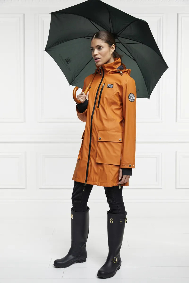 Holland Cooper Equestrian Brecon Rain Coat- Burnt Orange -5